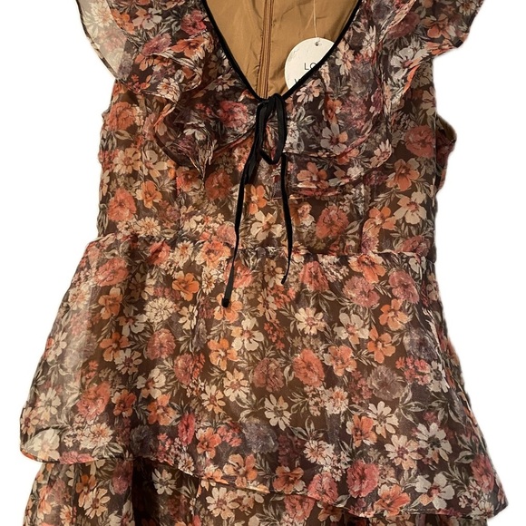 Lost & Wander Women’s Floral Ruffle Tiered  Botanique Midi Dress NEW size 12 - Picture 3 of 16